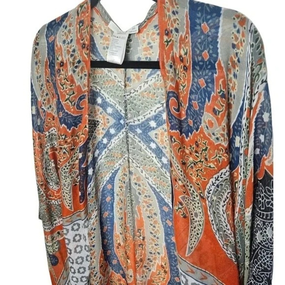 ANTHROPOLOGIE Kimono Sunlit Light Cover Up Scarf Dress Caftan Subtle Luxury OS - Picture 8 of 12